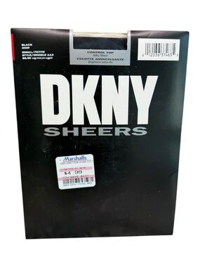 1997 DKNY Sheers Silky Sheer Control Top Pantyhose Style 113 Size Small Black